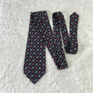 Vintage Liberty of London Silk Mens Tie Made in USA Geometric Foulard all over